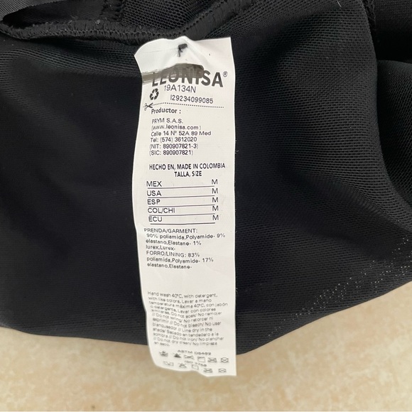 New! Leonisa shapeware sculpting belted black one piece swimsuit 37780 - Picture 5 of 8